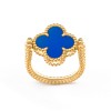 AA Clover Reversible Ring  Blue & Gold with 18k Gold Yellow Plated