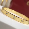 AA Love bangle with 10 diamonds: V-gold（Valueble gold）with 18k Gold Yellow Plated