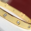 AA Love bangle with 10 diamonds: V-gold（Valueble gold）with 18k Gold Yellow Plated