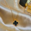 High-Quality Stamped Clover Necklace (Gold Color)