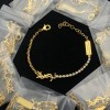 AA Y Bracelet  with Diamond,18k Gold Yellow Plated