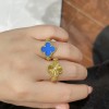 AA Clover Reversible Ring  Blue & Gold with 18k Gold Yellow Plated