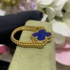 AA Clover Reversible Ring  Blue & Gold with 18k Gold Yellow Plated